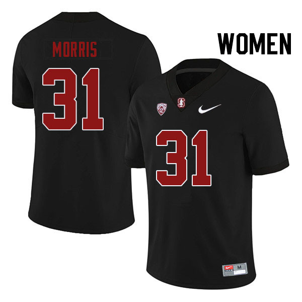 Women #31 Aaron Morris Stanford Cardinal College Football Jerseys Stitched Sale-Black
